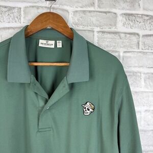 Devereux Golf Mens XXL Green Skull Captain Performance Polo Shirt Short Sleeve